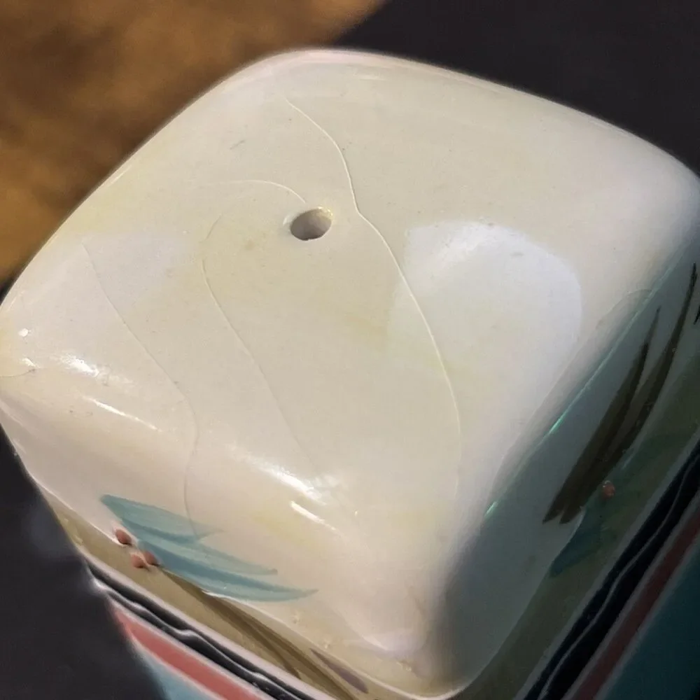 Hand Painted Ceramic Oil Vinegar Dispenser Salt Pepper Shaker Set